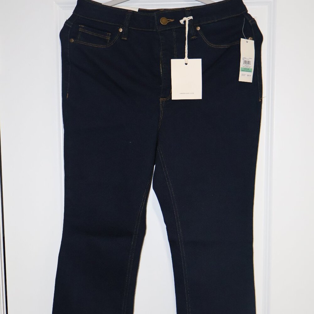 Anne Klein High Rise Bootcut Jeans Indigo Rinse 12P New - Picture 4 of 12